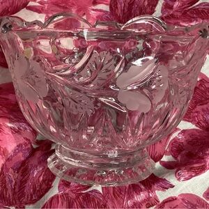 Mikasa Genuine Hand Cut Lead Crystal Floral Cut Glass Bowl